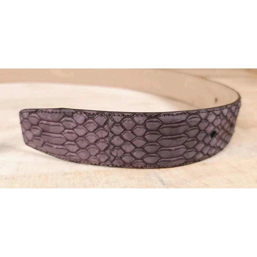 Mezlan Sueded Snake Skin Belt Purple‎ Gray Mens Size 40 Made in Spain 9975/35